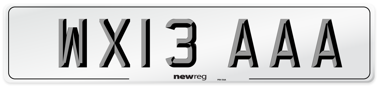 WX13 AAA Number Plate from New Reg